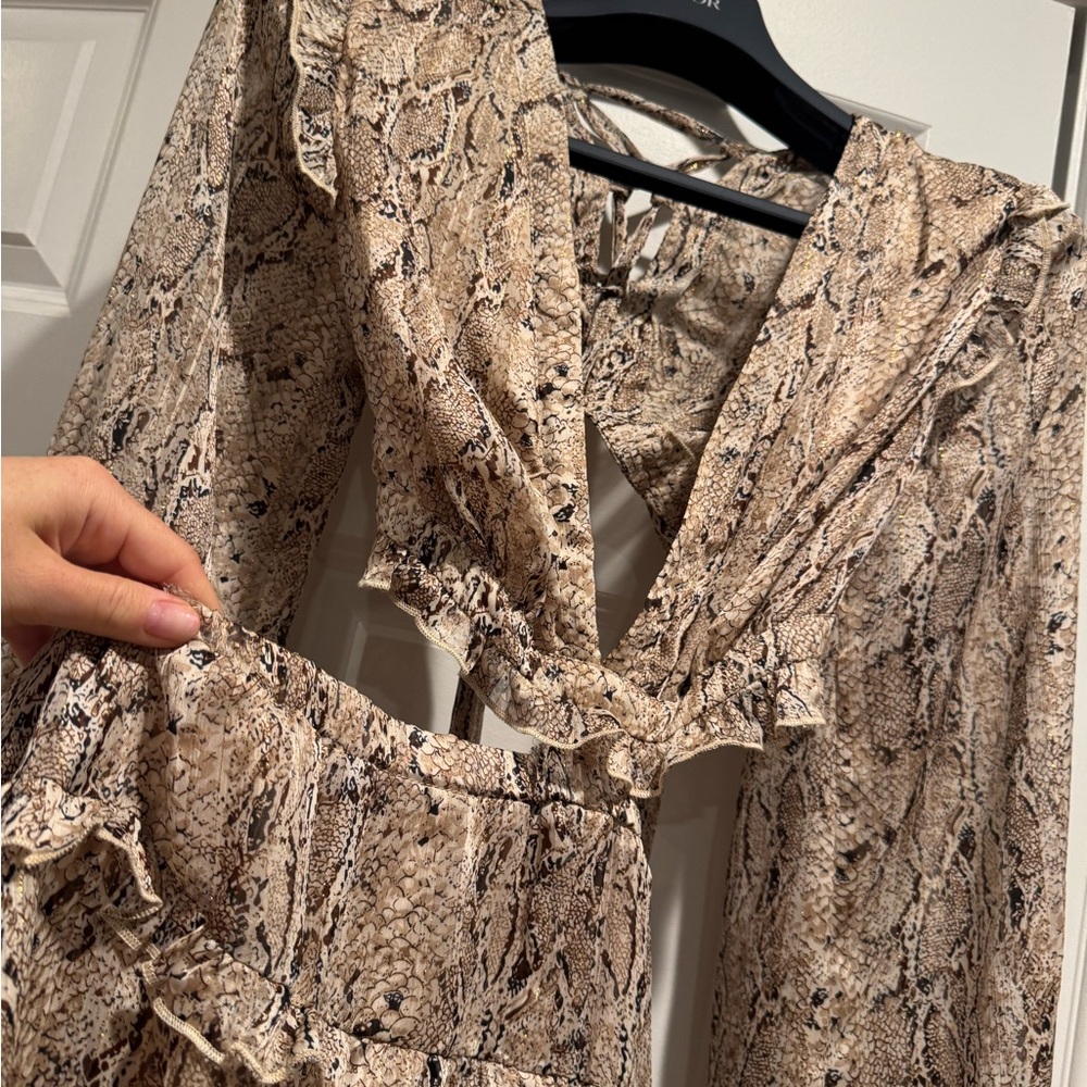 Snakeskin Print ROMPER - Back Tie Detail